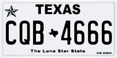 TX license plate CQB4666