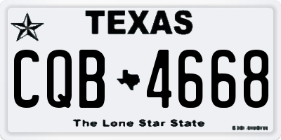 TX license plate CQB4668