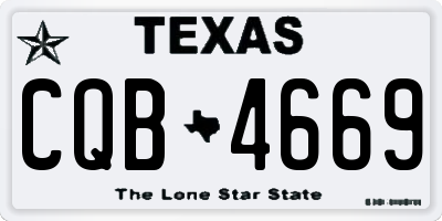 TX license plate CQB4669