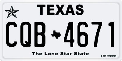 TX license plate CQB4671