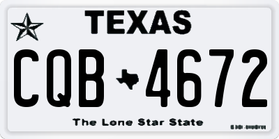 TX license plate CQB4672