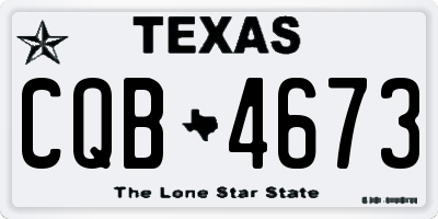 TX license plate CQB4673
