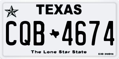 TX license plate CQB4674
