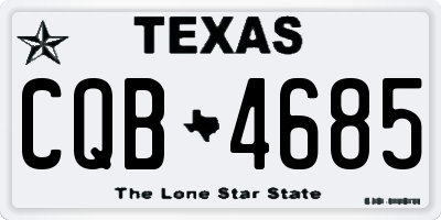 TX license plate CQB4685