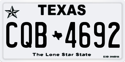 TX license plate CQB4692