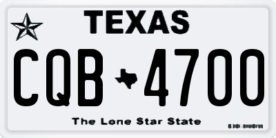 TX license plate CQB4700