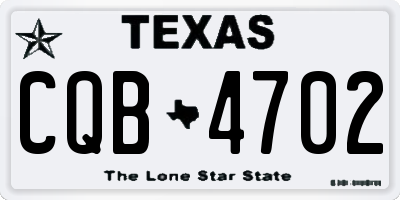 TX license plate CQB4702