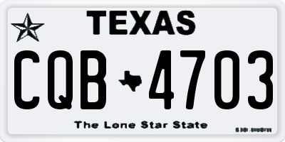 TX license plate CQB4703