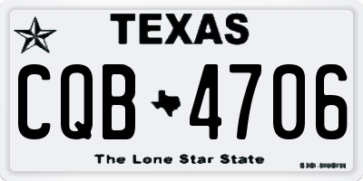 TX license plate CQB4706