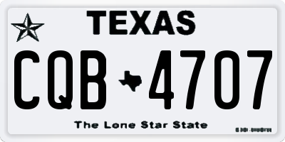 TX license plate CQB4707