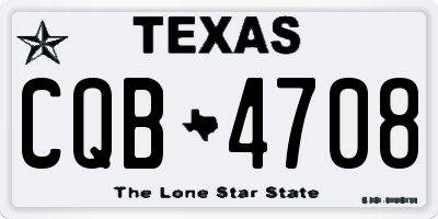 TX license plate CQB4708