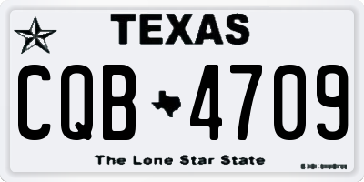 TX license plate CQB4709