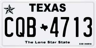 TX license plate CQB4713