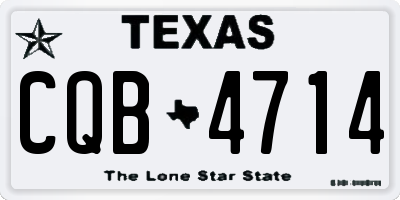 TX license plate CQB4714