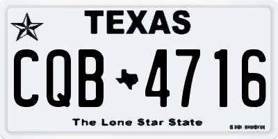 TX license plate CQB4716