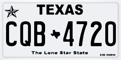 TX license plate CQB4720