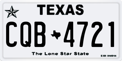 TX license plate CQB4721