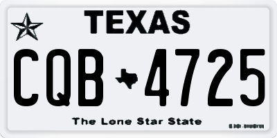 TX license plate CQB4725