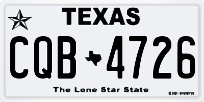 TX license plate CQB4726