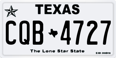 TX license plate CQB4727
