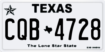 TX license plate CQB4728