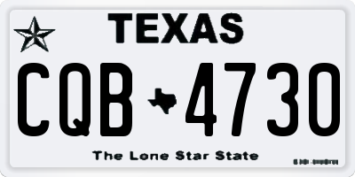 TX license plate CQB4730