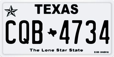 TX license plate CQB4734