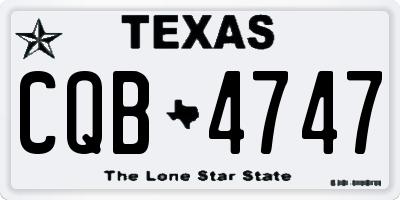 TX license plate CQB4747
