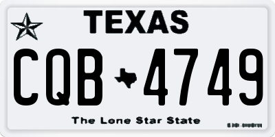 TX license plate CQB4749