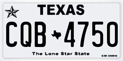 TX license plate CQB4750