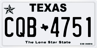 TX license plate CQB4751