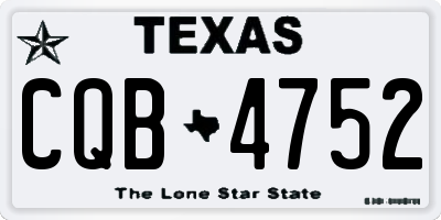 TX license plate CQB4752