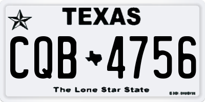 TX license plate CQB4756