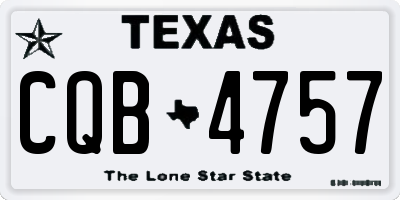 TX license plate CQB4757