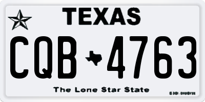 TX license plate CQB4763
