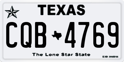 TX license plate CQB4769