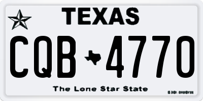 TX license plate CQB4770