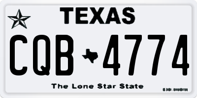 TX license plate CQB4774