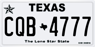 TX license plate CQB4777