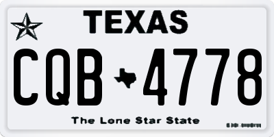TX license plate CQB4778