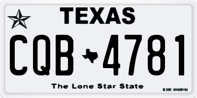 TX license plate CQB4781