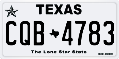 TX license plate CQB4783