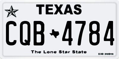 TX license plate CQB4784