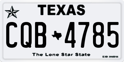 TX license plate CQB4785