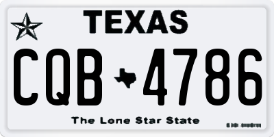 TX license plate CQB4786