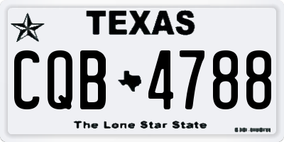 TX license plate CQB4788