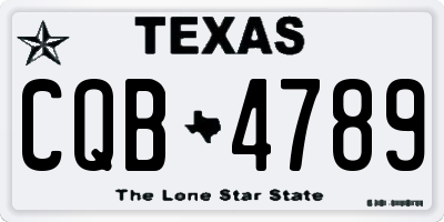 TX license plate CQB4789