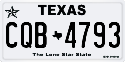 TX license plate CQB4793
