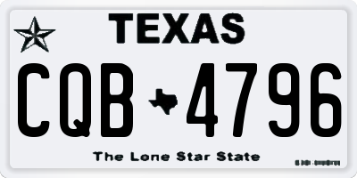 TX license plate CQB4796
