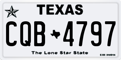 TX license plate CQB4797